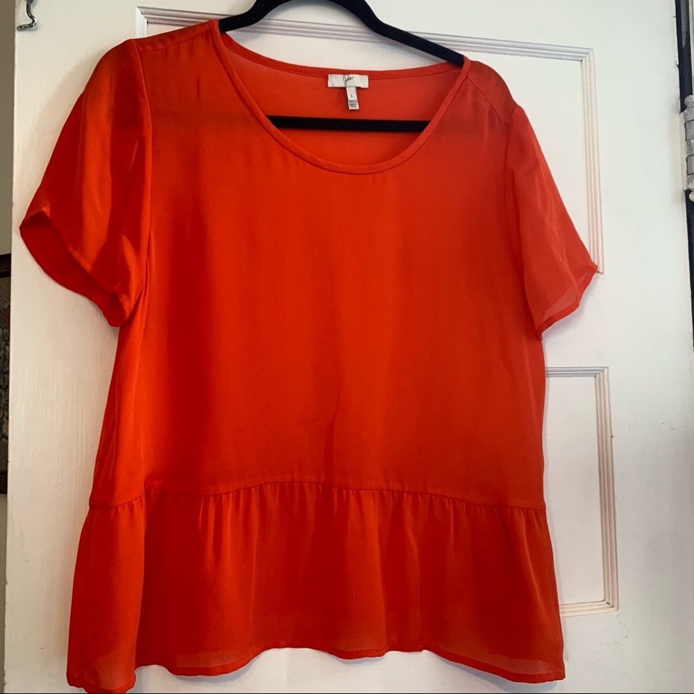 NWOT Joie red-orange ‘Keannate’ silk top